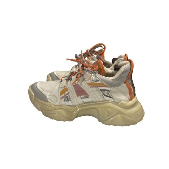 Steve Madden SPRINT-SPR107S1 Women Size 9M White Orange Gray chunky Sneaker shoe - Picture 3 of 8